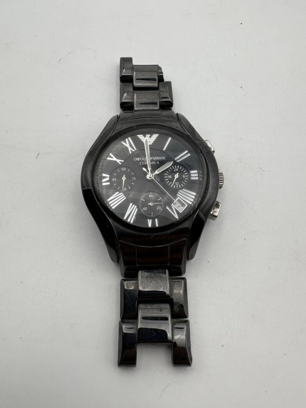 Emporio Armani AR1401 Ceramica Watch (parts/repair, not running)
